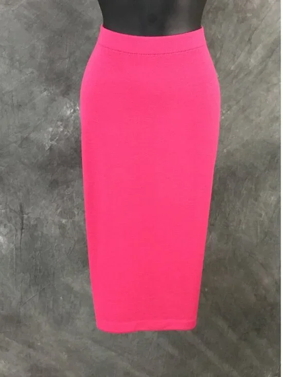 BEAUTIFUL St John collection knit pink jacket skirt suit size 12 - Picture 9 of 10